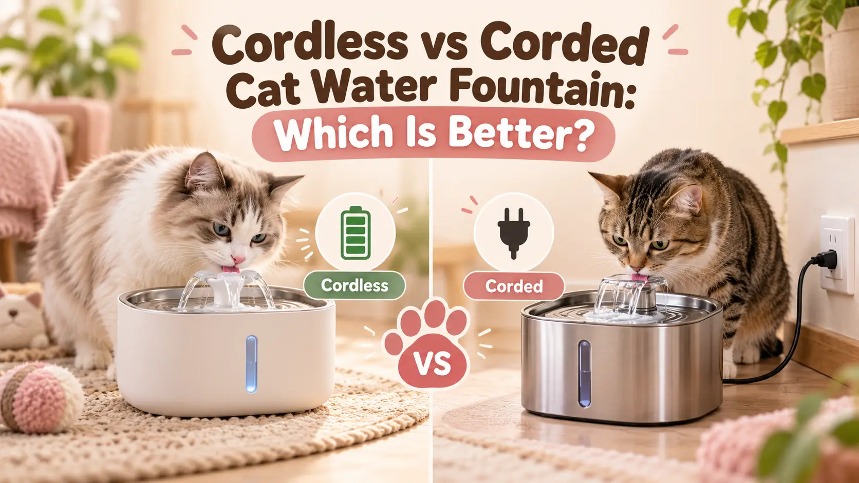 Cordless vs Corded Cat Water Fountain: Which Is Better?