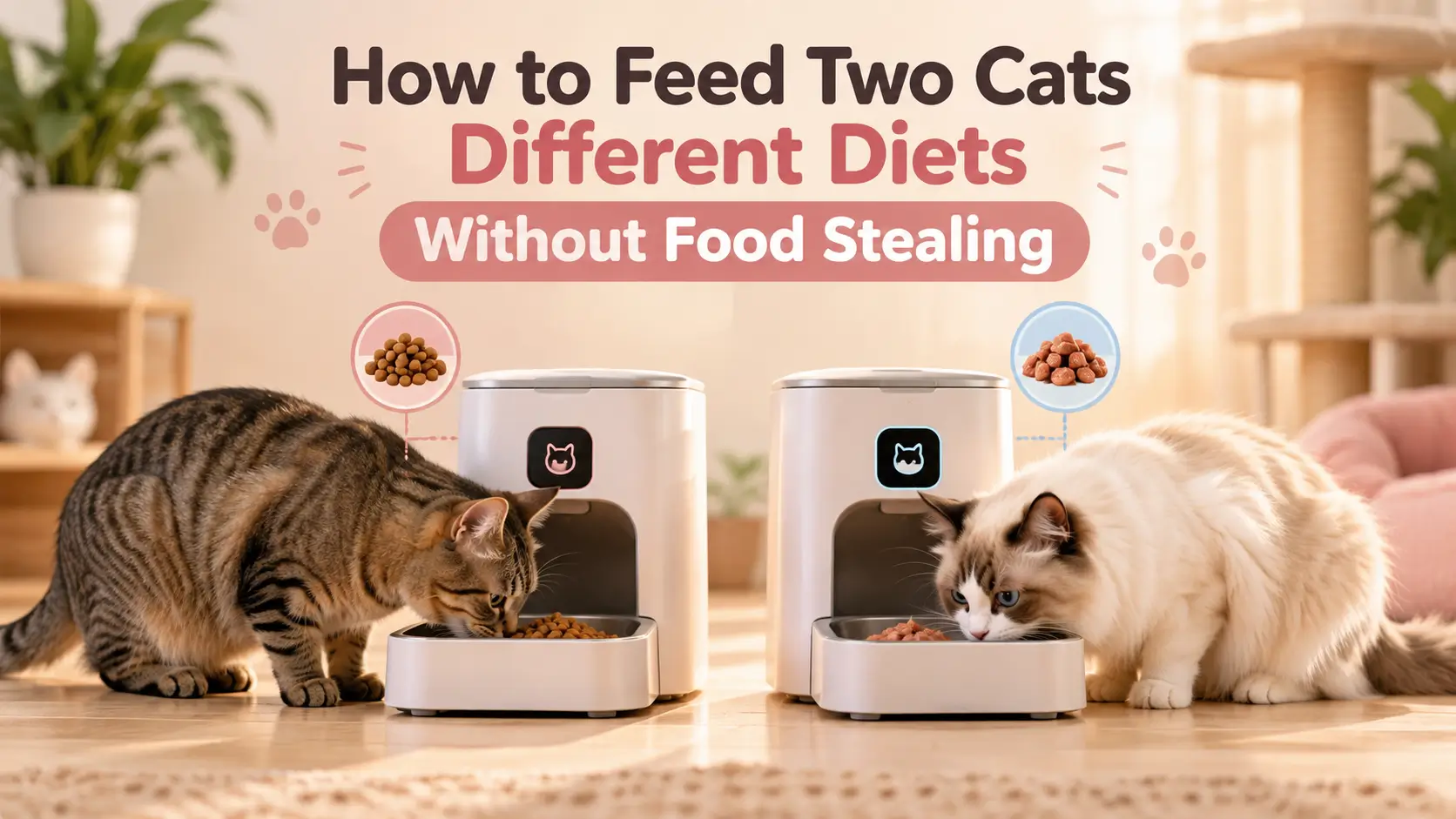 How to Feed Two Cats Different Diets Without Food Stealing